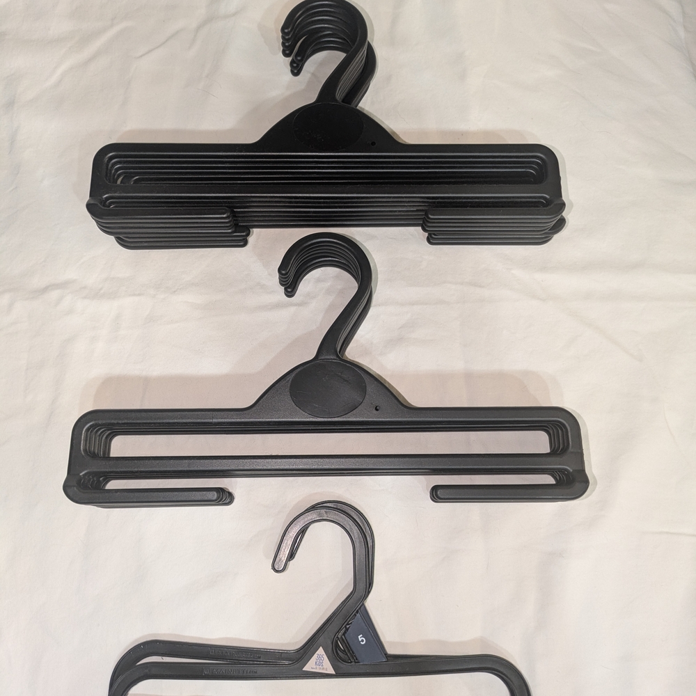 Set of Black Plastic Hangers